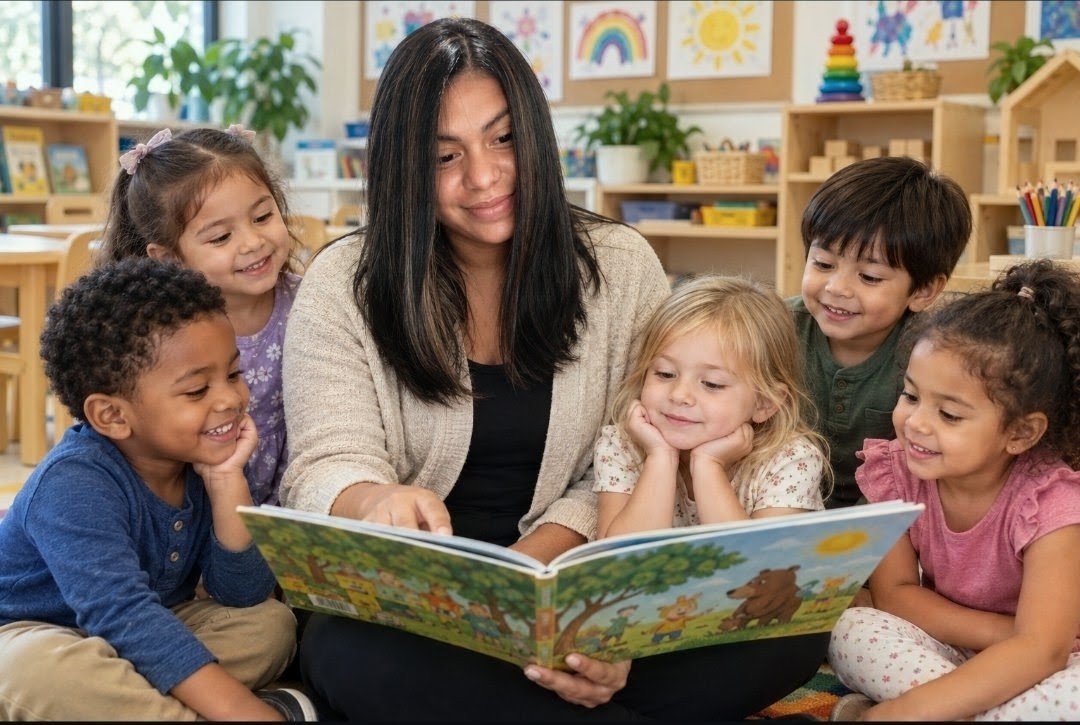 Early childhood educators supporting a preschool learning environment